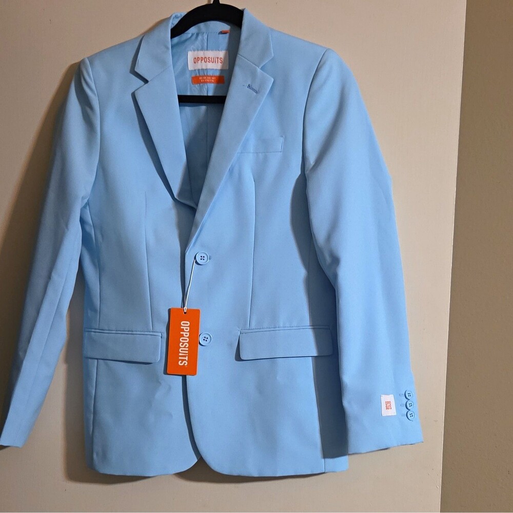 OppoSuits Boys Blue Suit Jacket  Size 16 Lined Notch Lapel 2-Button. Jacket only